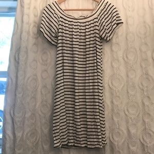 Striped off the shoulder sundress